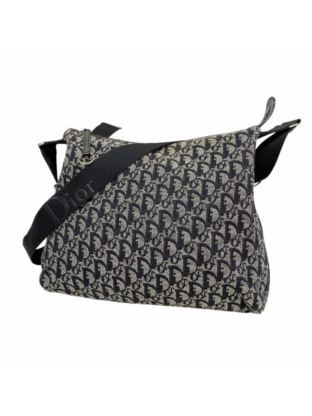 Dior Shoulder Bag Trotter Canvas Black Silver